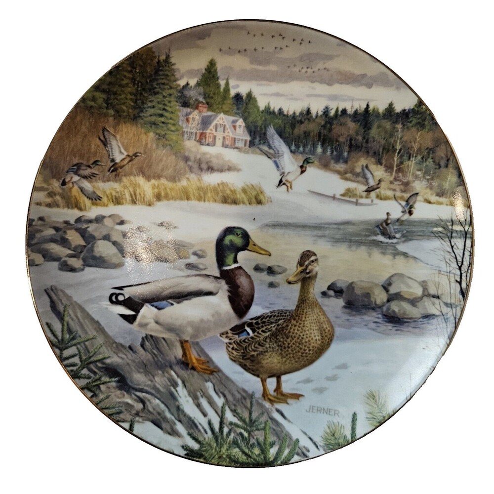 The Mallard Collector Plate Living With Nature Jerner's Ducks 1986 Knowles China